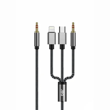JBQ 3-in-1 Digital Audio Cable | Lightning, Type-C, and 3.5mm Jack | 1.2M Braided Nylon Design AX-31