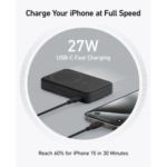 Anker MagGo Wireless Power Bank 10000mAh (Qi2 Magnetic, 15W Fast Charging, Smart Display, Built-in Stand) – Black - Image 3