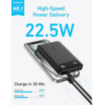 Anker Powercore 10000mAh Power Bank | 22.5W Portable Charger, USB-C To USB-C Cable, Ultra-Slim | Compact Design Black - Image 3