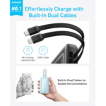 Anker Zolo Power Bank 10,000mAh 30W Max Fast Portable Charger with Built-in USB-C and MFi Certified Lightning Cable - Image 3