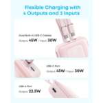 Anker Zolo Power Bank 20000mAh 45W Max Fast Charging Battery Pack with Dual Built-In Type C Cables - Image 6