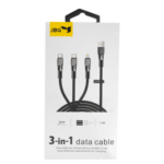 JBQ 3-in-1 Multi-Charging Cable | USB to Lightning, USB-C, and Micro-USB | 1.5M Durable Braided Design (C-C-L) DT-U33 - Image 2