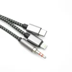 JBQ 3-in-1 Digital Audio Cable | Lightning, Type-C, and 3.5mm Jack | 1.2M Braided Nylon Design AX-31 - Image 2