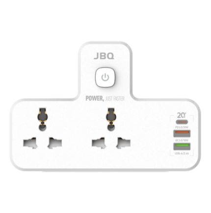 JBQ 2-Outlet Power Socket with 1 USB-C & 2 USB-A Ports, PD & QC 3.0 [SC-2311]