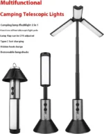 JBQ Camping Telescopic Light, 2-in-1 LED Lantern and Flashlight with 270° Adjustable Head, 4-Section Telescoping Pole, JBQ-K633242 - Image 4