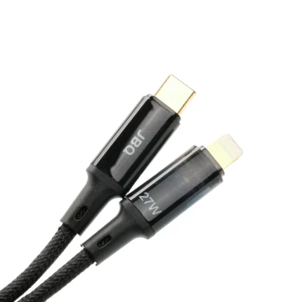 JBQ Auto-Disconnect Data Cable | 27W Fast Charging | 1.5M Braided Cable with LED Display CA-728 (TypeC to Lightning)