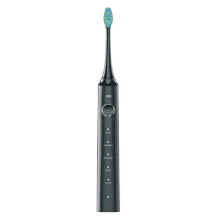 JBQ Sonic Pulse Automatic Rechargeable Electric Toothbrush with 5 Cleaning Modes, Black [L297632]